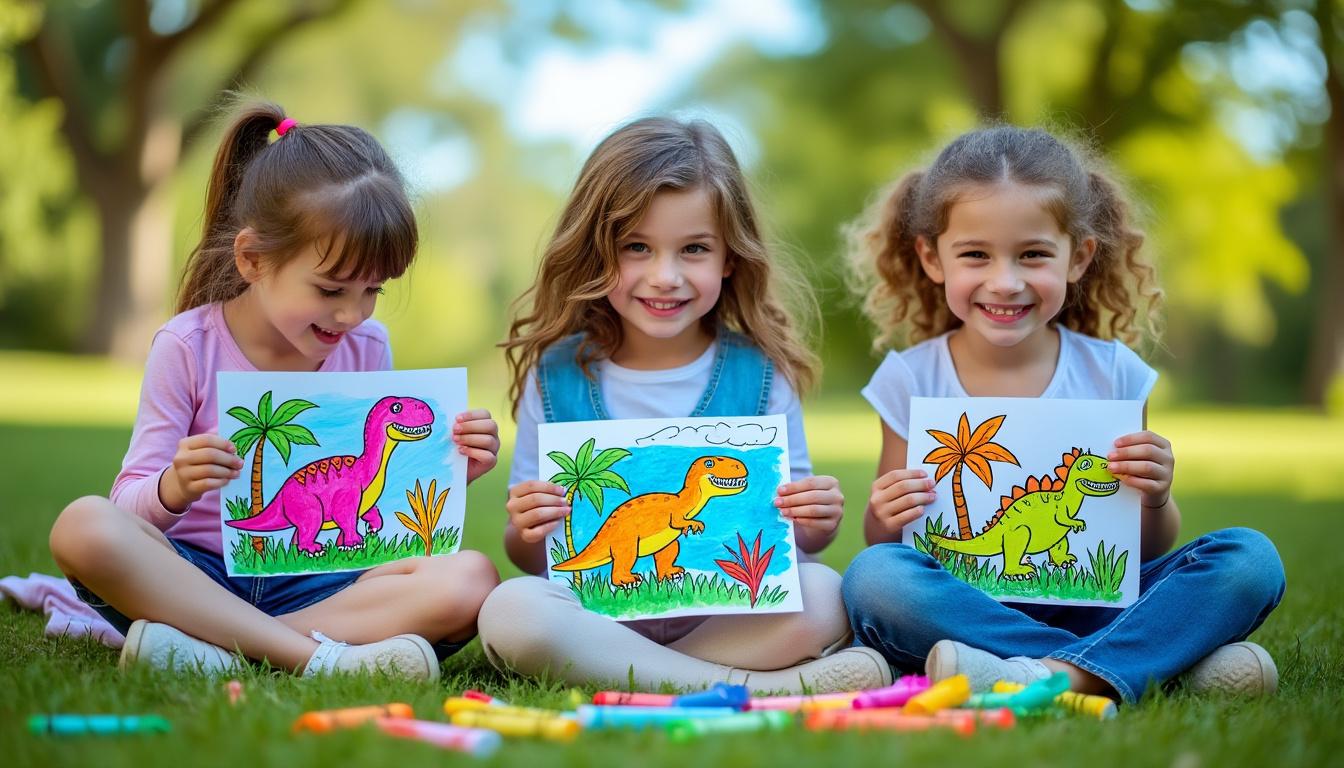 découvrez nos coloriages de dinosaures à imprimer en pdf pour stimuler l'imagination des enfants tout en s'amusant avec des dessins préhistoriques.
