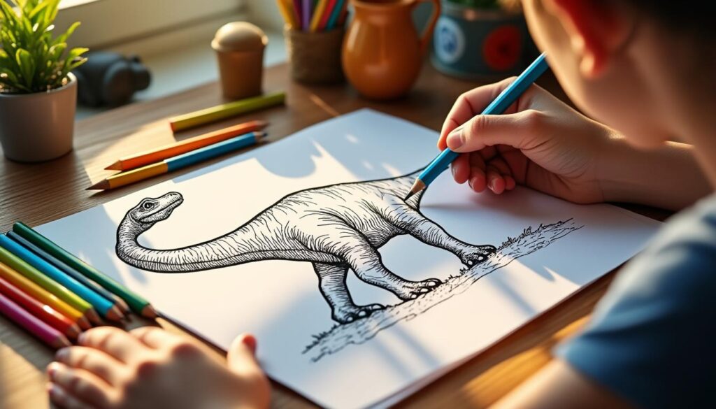 découvrez une collection de coloriages dinosaure à imprimer en pdf pour stimuler l'imagination des enfants tout en s'amusant avec leurs créatures préhistoriques préférées.