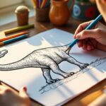 découvrez une collection de coloriages dinosaure à imprimer en pdf pour stimuler l'imagination des enfants tout en s'amusant avec leurs créatures préhistoriques préférées.