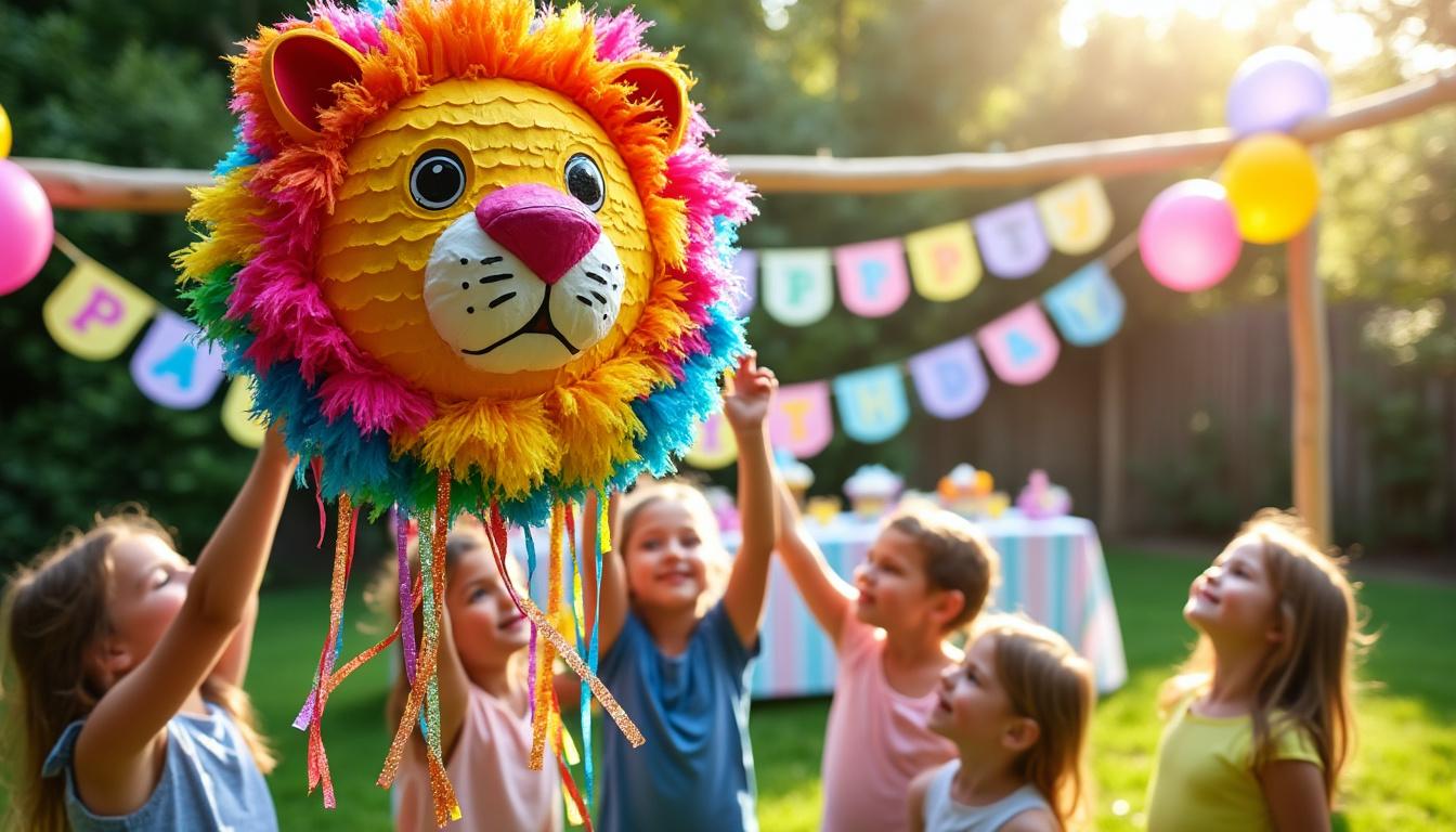 ajoutez de la magie et du fun à votre fête d'enfants avec une piñata remplie de surprises colorées et gourmandes. moments inoubliables garantis !