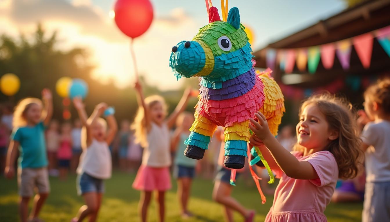 apportez joie et excitation à votre fête pour enfants avec une piñata remplie de surprises amusantes et colorées. le moyen parfait pour divertir les petits invités !