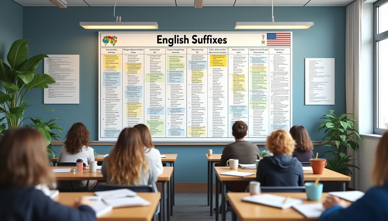 améliorez votre anglais en enrichissant votre vocabulaire avec notre tableau des suffixes. apprenez facilement à former de nouveaux mots et à mieux comprendre leur sens.
