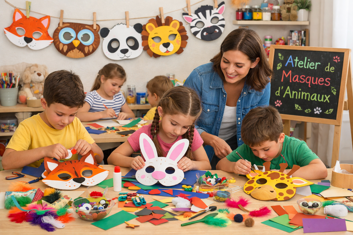 atelier de masques d'animaux