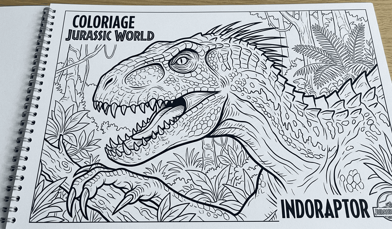 coloriage Jurassic world indoraptor