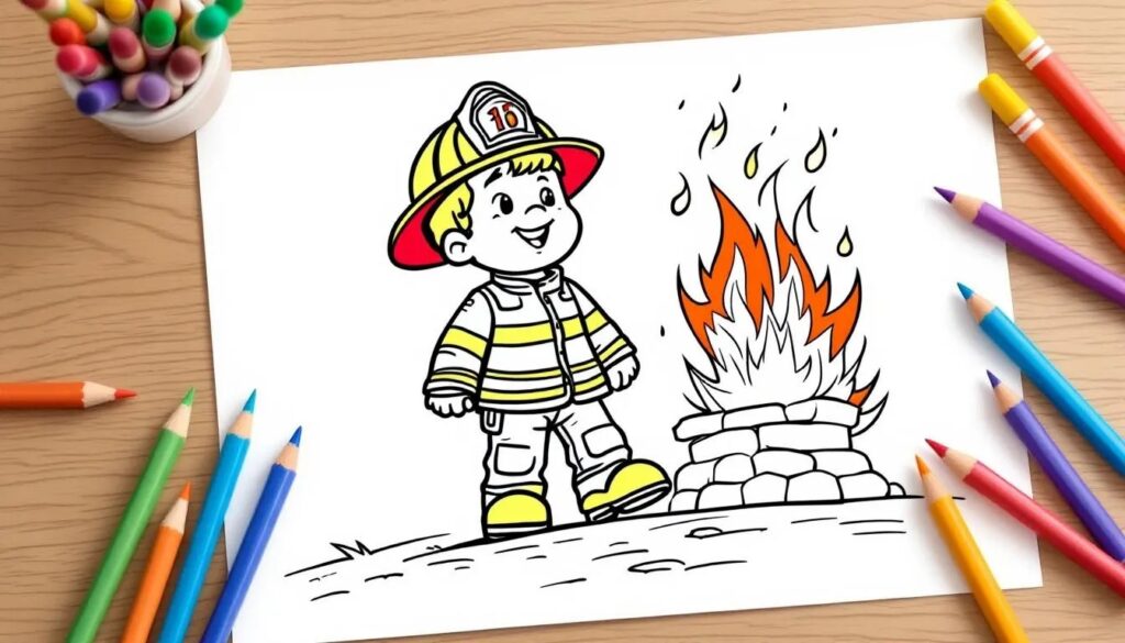 coloriage pompier