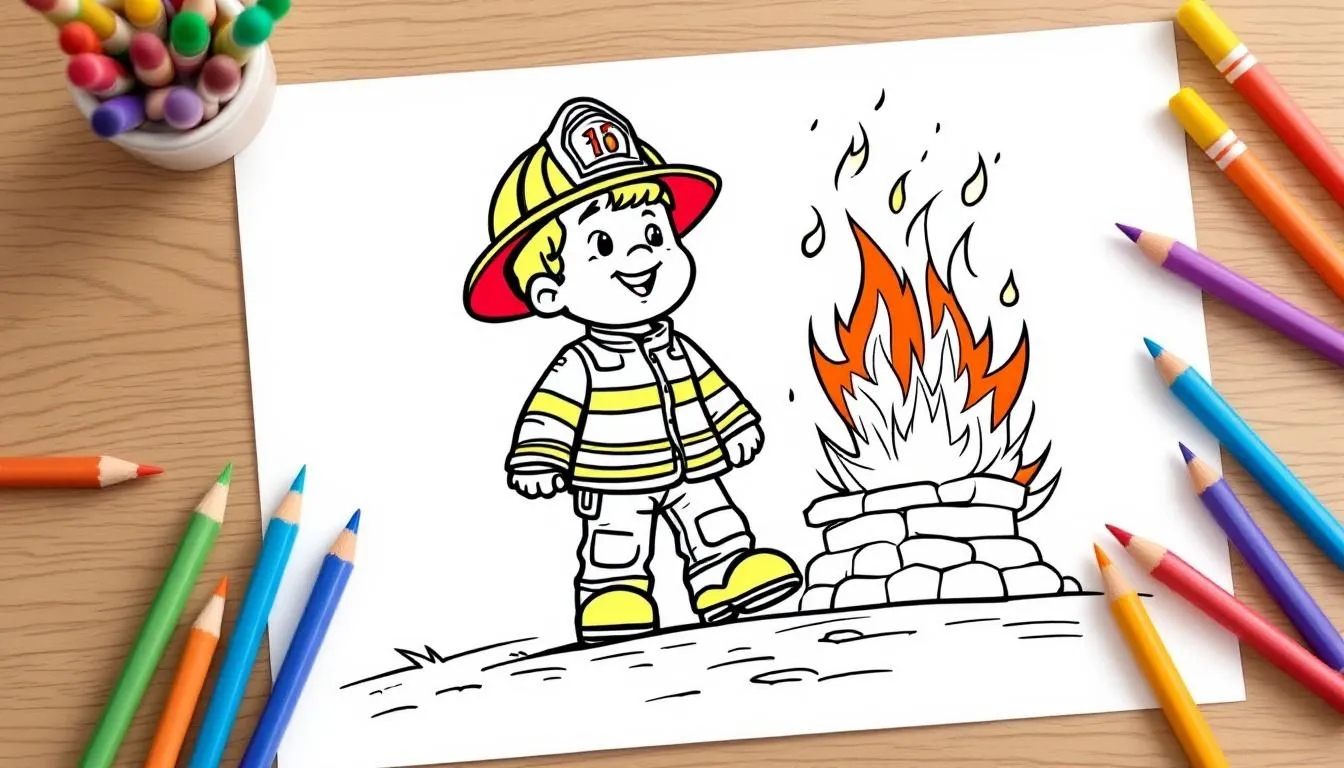 coloriage pompier