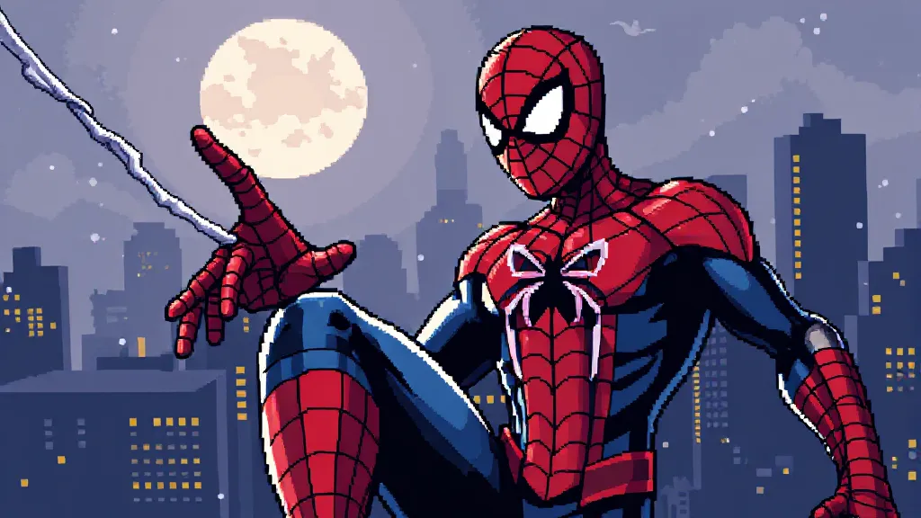 pixel art Spiderman