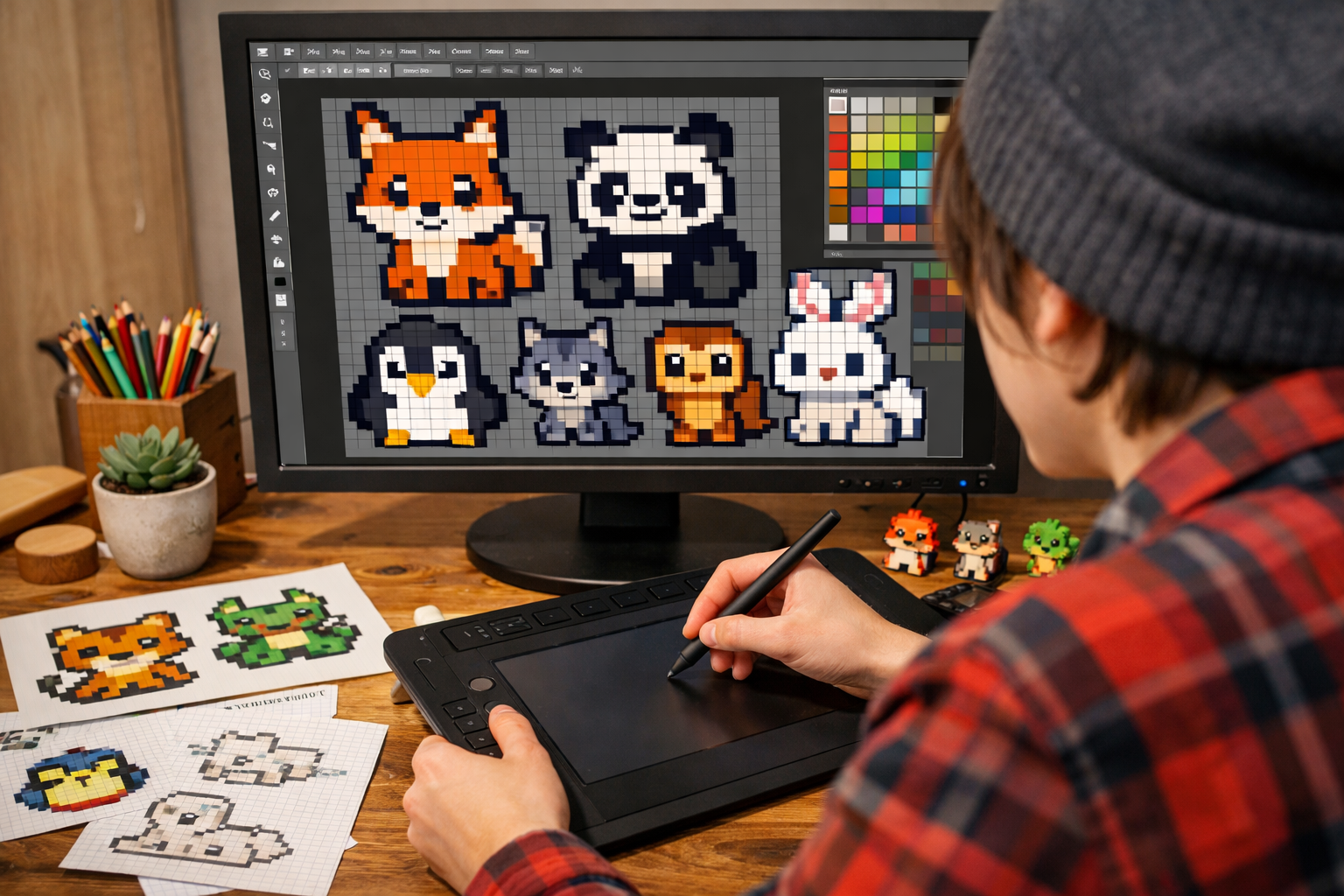 pixel art animaux